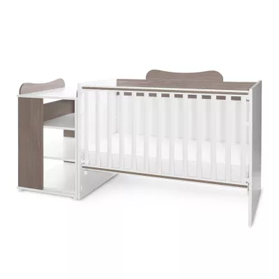 Patut modular multifunctional, 5 confirgurari diferite, 190 x 72 cm, Multi, White & Coffee