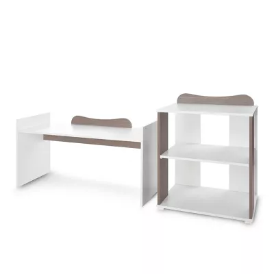 Patut modular multifunctional, 5 confirgurari diferite, 190 x 72 cm, Multi, White & Coffee