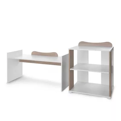 Patut modular multifunctional, 5 confirgurari diferite, 190 x 72 cm, Multi, White & Amber