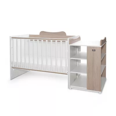 Patuturi si mobiliere din lemn - Patut modular multifunctional, 5 confirgurari diferite, 190 x 72 cm, Multi, White & Amber, bebelorelli.ro