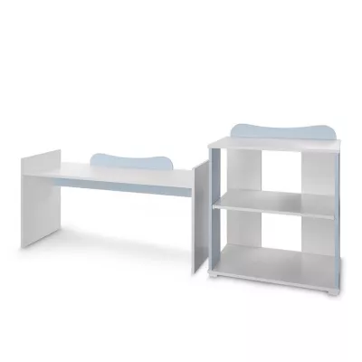 Patut modular multifunctional, 5 confirgurari diferite, 190 x 72 cm, Multi, White Baby Blue