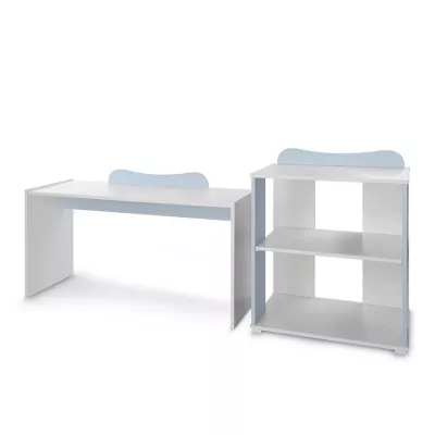 Patut modular multifunctional, 5 confirgurari diferite, 190 x 72 cm, Multi, White Baby Blue