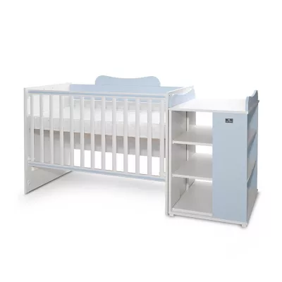Patut modular multifunctional, 5 confirgurari diferite, 190 x 72 cm, Multi, White Baby Blue