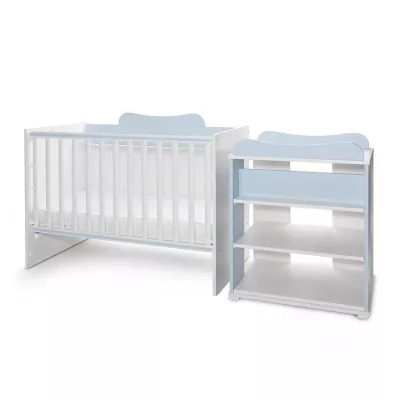 Patut modular multifunctional, 5 confirgurari diferite, 190 x 72 cm, Multi, White Baby Blue