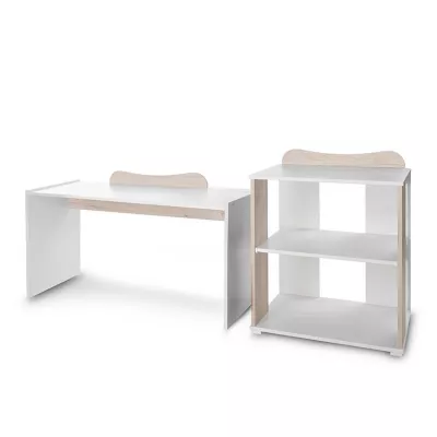 Patut modular multifunctional, 5 confirgurari diferite, 190 x 72 cm, Multi, White & Light Oak