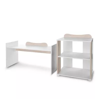 Patut modular multifunctional, 5 confirgurari diferite, 190 x 72 cm, Multi, White & Light Oak