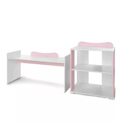 Patut modular multifunctional, 5 confirgurari diferite, 190 x 72 cm, Multi, White Orchid Pink