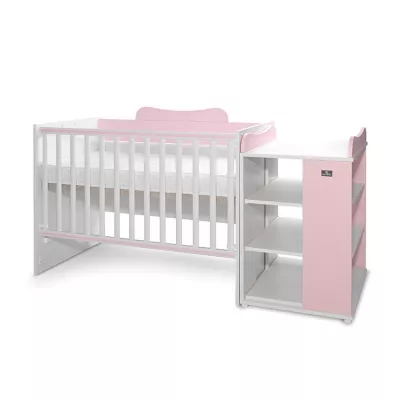 Patut modular multifunctional, 5 confirgurari diferite, 190 x 72 cm, Multi, White Orchid Pink