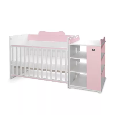 Patut modular multifunctional, 5 confirgurari diferite, 190 x 72 cm, Multi, White Orchid Pink