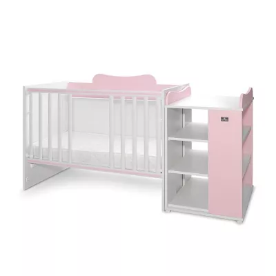 Patut modular multifunctional, 5 confirgurari diferite, 190 x 72 cm, Multi, White Orchid Pink