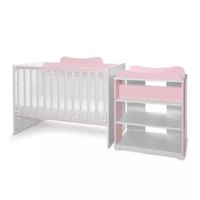 Patut modular multifunctional, 5 confirgurari diferite, 190 x 72 cm, Multi, White Orchid Pink