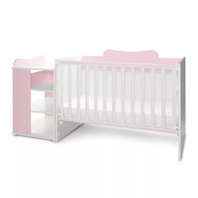Patut modular multifunctional, 5 confirgurari diferite, 190 x 72 cm, Multi, White Orchid Pink
