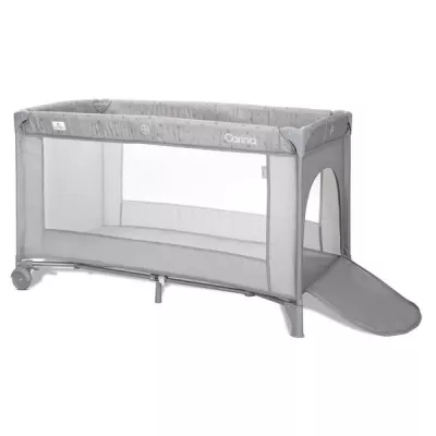 Patut pliabil, Carina, 2 nivele, deschidere laterala cu fermoar, prevazut cu roti cu frana, Grey Stars
