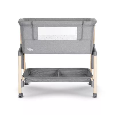 Patut pliabil, Millie, 0 Luni+, max. 9 kg, inaltime reglabila 7 pozitii, sistem antireflux, plasa de tantari, saltea inclusa, Grey