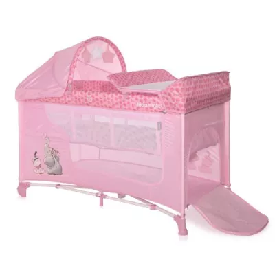 Patut pliabil, Moonlight Plus, 2 nivele cu accesorii, Mellow Rose Fellows