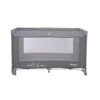 Patuturi pliabile - Patut pliabil Noemi, 1 nivel, Cool Grey Star, bebelorelli.ro