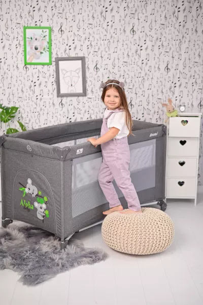 Patut pliabil Noemi, 2 nivele, Cool Grey Star