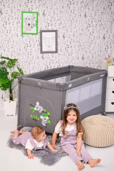 Patut pliabil Noemi, 2 nivele, Iceberg Green Star