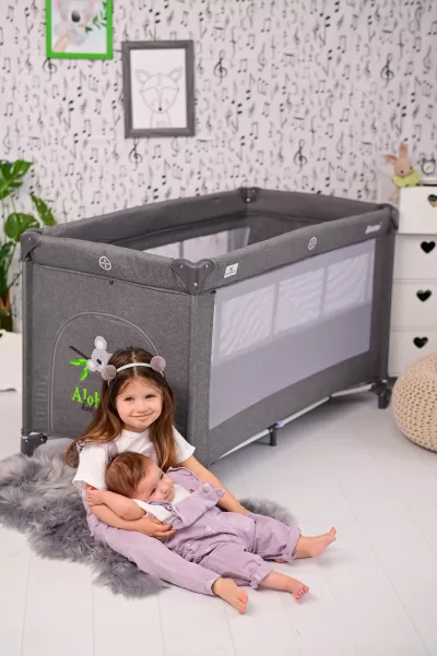 Patut pliabil Noemi, 2 nivele, Mellow Rose Star