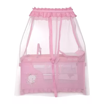 Patut pliabil stil baldachin Magic Sleep, cu accesorii, Mellow Rose Ballerina Bear