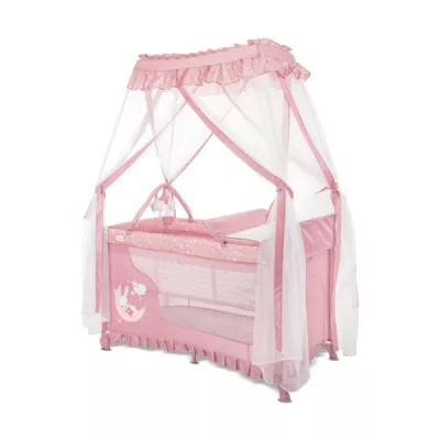 Patut pliabil stil baldachin, Magic Sleep, masa de infasat, accesorii, Pink