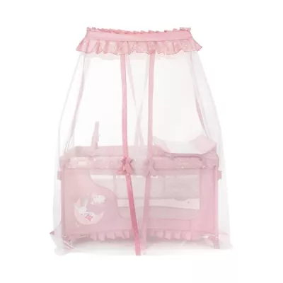 Patut pliabil stil baldachin, Magic Sleep, masa de infasat, accesorii, Pink