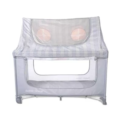 Patut pliabil, Sweet Home, 2 nivele, capotina detasabila, Grey