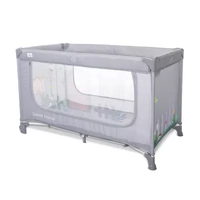 Patut pliabil, Sweet Home, 2 nivele, capotina detasabila, Grey