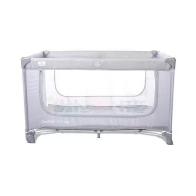 Patut pliabil, Sweet Home, 2 nivele, capotina detasabila, Grey