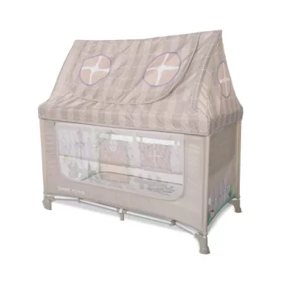 Patut pliabil, Sweet Home, 2 nivele, capotina detasabila, Beige