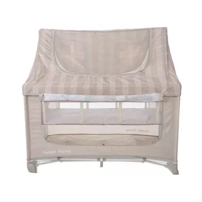 Patut pliabil, Sweet Home, 2 nivele, capotina detasabila, Beige