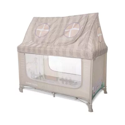 Patut pliabil, Sweet Home, 2 nivele, capotina detasabila, Beige