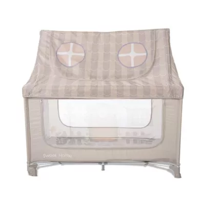 Patut pliabil, Sweet Home, 2 nivele, capotina detasabila, Beige