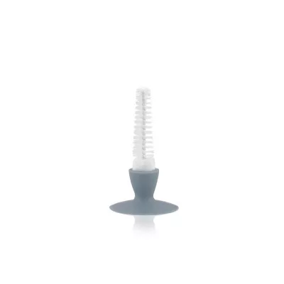Perie de curatat biberoane, tetine si cani, cu ventuza pentru fixare, Light Blue