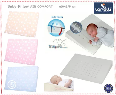 Perne si paturici - Perna inclinata antisufocare, Air Comfort, 60x45x9 cm, Stars Pale Blush, bebelorelli.ro