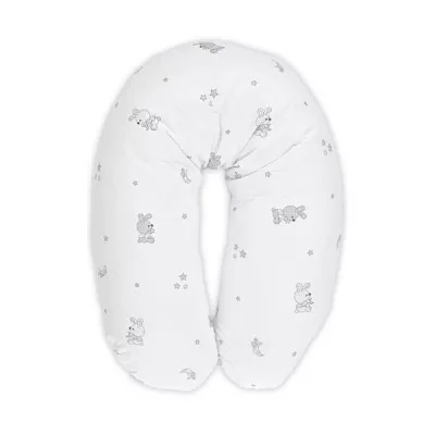 Perna multifunctionala, bumbac ranforce, 190 cm, Little Rabbits Grey
