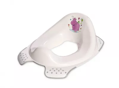 Reductoare WC - Reductor anatomic toaleta, Hippo White Grey, bebelorelli.ro