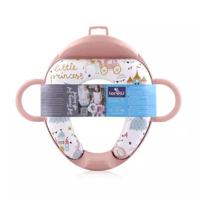 Reductor  moale pentru  toaleta, cu manere si spatar, Princess Pink