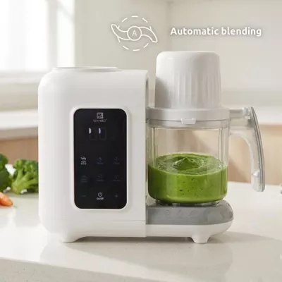 Robot multifunctional pentru prepararea hranei bebelusului, Healthy Baby Chef 7 in 1, gatire la abur, blender, incalzire, sterilizare, 300 W
