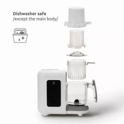 Robot multifunctional pentru prepararea hranei bebelusului, Healthy Baby Chef 7 in 1, gatire la abur, blender, incalzire, sterilizare, 300 W