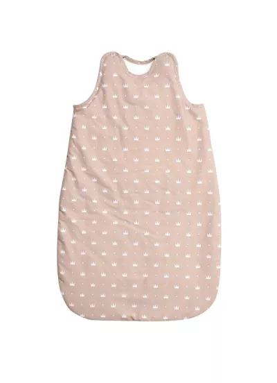 Sac de dormit bebe - Sac de dormit de vara, 85 cm, bumbac ranforce, Crowns Latte, bebelorelli.ro