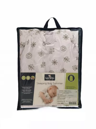 Sac de dormit de vara, 85 cm, bumbac ranforce, White Abstract Leaves
