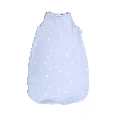 Sac de dormit bebe - Sac de dormit de vara, 95 cm, 18-24 luni, bumbac ranforce, Train Blue, bebelorelli.ro
