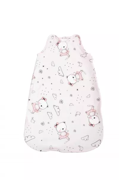 Lichidare de Stoc - Sac de dormit, primavara/vara, pentru copii cu inaltimea maxima de 85 cm, Pink Ballerina Bear, bebelorelli.ro