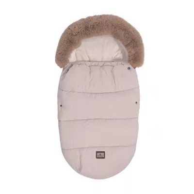 Sac termic de iarna pentru carucior, captuseala polar, impermeabil, cu blanita detasabila, Luxe Beige
