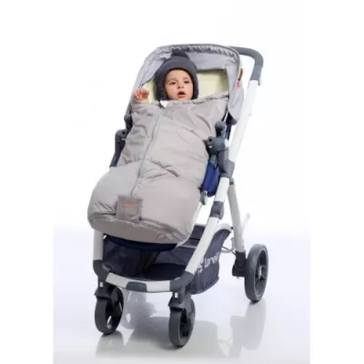 Sac termic de iarna pentru carucior, impermeabil, captuseala polar fleece, Grey