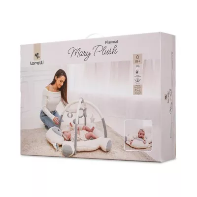 Saltea de activitate, Play Gym Mary, material plusat moale, 95 x 95 cm, 0 luni+, Grey