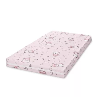 Saltele paturi copii - Saltea pat, Classic, 60 x 120 x 9 cm, spuma elastica, Pink Ballerina Bear, bebelorelli.ro