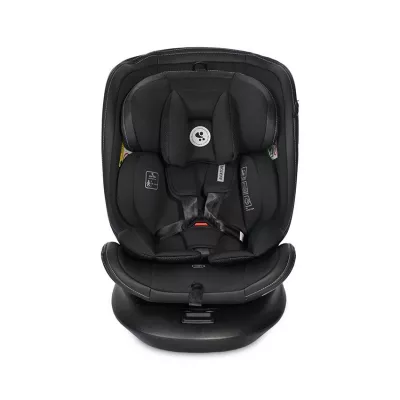 Scaun auto, Aviator, i-Size isofix, cu baza rotativa 360 grade, de la 0 luni pana la 12 ani, 40-150 cm, Negru Jasper