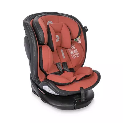 Scaun auto Estate, isofix, cu picior de sprijin, baza rotativa 360 grade, de la 0 luni pana la 12 ani, 40-150 cm, Ginger